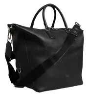 Dolce & Gabbana Black Calfskin Leather Hand Shoulder Duffle Bag