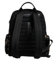 Dolce & Gabbana Multicolor Leopard Print DG Logo Plaque Men Backpack Bag