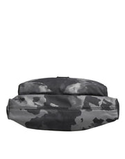 Dolce & Gabbana Gray Camo Cotton Multiple Compartments Tote Bag