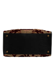 Dolce & Gabbana Multicolor Leather Brocade Velvet Travel Duffle Tote Bag