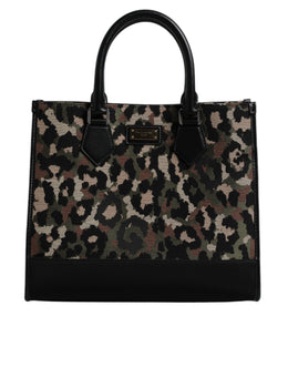 Dolce & Gabbana Multicolor Leopard Shopping Tote Shoulder Bag