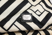 Dolce & Gabbana Black White Nylon Leather Travel Back Pack Bag