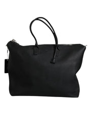 Dolce & Gabbana Black Calfskin Leather Hand Shoulder Duffle Bag