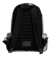 Dolce & Gabbana Polyester Gray Black DG Logo Plaque Backpack Bag