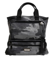 Dolce & Gabbana Black Camouflage Shoulder Strap Logo Plaque Bag