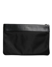 Dolce & Gabbana Multicolor Leopard Jacquard Print Logo Plaque Pouch Bag