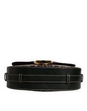 Dolce & Gabbana Black Brown Leopard Leather Shoulder Strap Bag