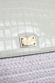 Dolce & Gabbana White Rafia Leather Top Handle Crossbody Bag