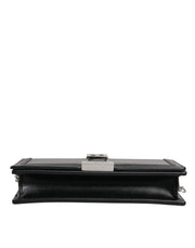 Versace Black Calfskin Leather Chain Strap Shoulder Crossbody Bag