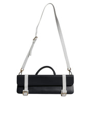 Dolce & Gabbana Blue White Calfskin Leather Crossbody Shoulder Bag