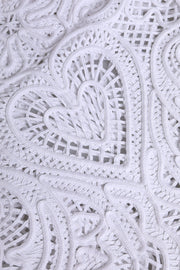 Dolce & Gabbana White Cordonetto Lace Beatrice Tote Shopping Bag