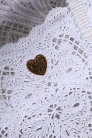 Dolce & Gabbana White Cordonetto Lace Beatrice Tote Shopping Bag