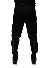 Dolce & Gabbana Black Cotton Cargo Tapered Pants