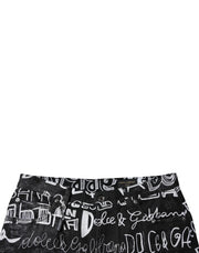 Dolce & Gabbana Black Cotton Logo Print Straight Denim Jeans