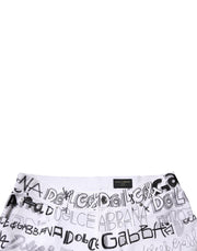 Dolce & Gabbana White Logo Print Straight Men Denim Jeans