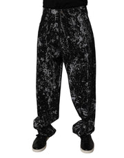 Dolce & Gabbana Black Tie Dye Cotton Straight Men Denim Jeans
