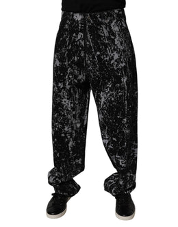 Dolce & Gabbana Black Tie Dye Cotton Straight Men Denim Jeans