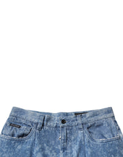 Dolce & Gabbana Blue Tie Dye Cotton Skinny Men Denim Jeans