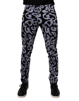 Dolce & Gabbana Black Logo Monogram Cotton Skinny Denim Jeans