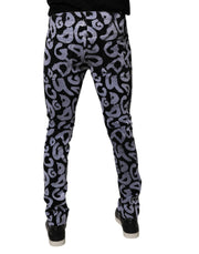 Dolce & Gabbana Black Logo Monogram Cotton Skinny Denim Jeans