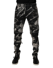 Dolce & Gabbana Black Tie Dye Cotton Skinny Zip Denim Jeans