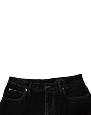 Dolce & Gabbana Black Cotton Mid Waist Wide Leg Denim Jeans