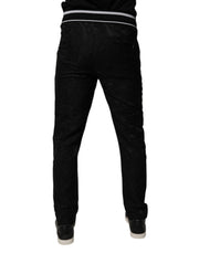 Dolce & Gabbana Black Mid Waist Jogger Men Sweatpants Pants
