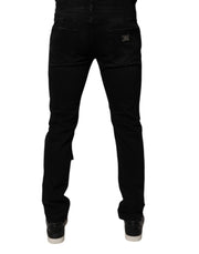 Dolce & Gabbana Black Ripped Cotton Skinny Men Denim Jeans