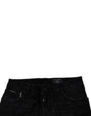 Dolce & Gabbana Black Ripped Cotton Skinny Men Denim Jeans