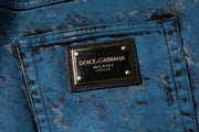 Dolce & Gabbana Blue Tie Dye Cotton Skinny Men Denim Jeans