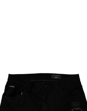 Dolce & Gabbana Black Sacred Heart Cotton Skinny Denim Jeans