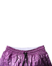 Dolce & Gabbana Metallic Pink Purple Two Tone Bermuda Shorts