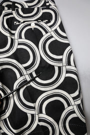 Dolce & Gabbana Black White Linen Bermuda Shorts