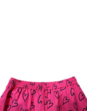 Dolce & Gabbana Pink Cotton Heart Print Bermuda Shorts