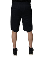 Dolce & Gabbana Black Cotton Sweatshorts Men Bermuda Shorts