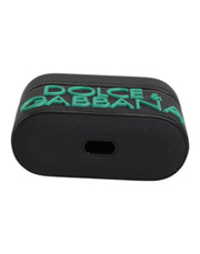 Dolce & Gabbana Black Orange Silicone Embossed Logo Airpods Case