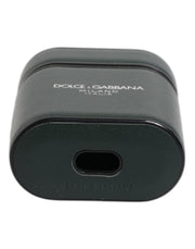 Dolce & Gabbana Green Calfskin Leather Logo Print Flip Holder Airpods Case