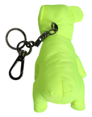 Dolce & Gabbana Green Bear Embroidered Logo Keychain Clasp Keyring