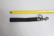 Dolce & Gabbana Black Logo Nylon Silver Brass Men Holder Keychain Keyring
