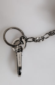 Dolce & Gabbana Red Black Polyester Animal Silhouette Keychain Keyring