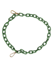 Dolce & Gabbana Green Plexy Acrylic Chunky Gold Hardware Wallet Chain