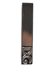 Dolce & Gabbana Silver Tone Brass Logo Branded Tie Clip Bar