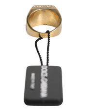 Dolce & Gabbana Gold Tone Sterling Silver 925 Crystals Ring