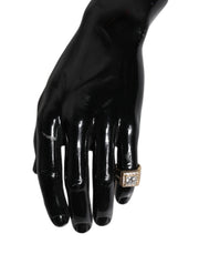 Dolce & Gabbana Gold Tone Sterling Silver 925 Crystals Ring