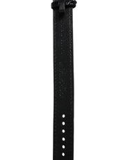 Dolce & Gabbana Black Exotic Leather Gold Tone Metal Buckle Armband