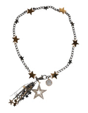 Dolce & Gabbana Silver Gold Brass Embellished Waist Chain Belt