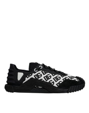 Dolce & Gabbana Black Logo Lace Up Low Top NS1 Sneakers Shoes