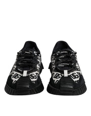 Dolce & Gabbana Black Logo Lace Up Low Top NS1 Sneakers Shoes