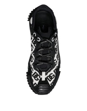 Dolce & Gabbana Black Logo Lace Up Low Top NS1 Sneakers Shoes