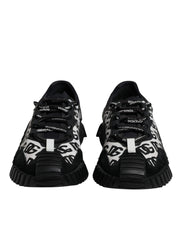 Dolce & Gabbana Black Logo Lace Up Low Top NS1 Sneakers Shoes